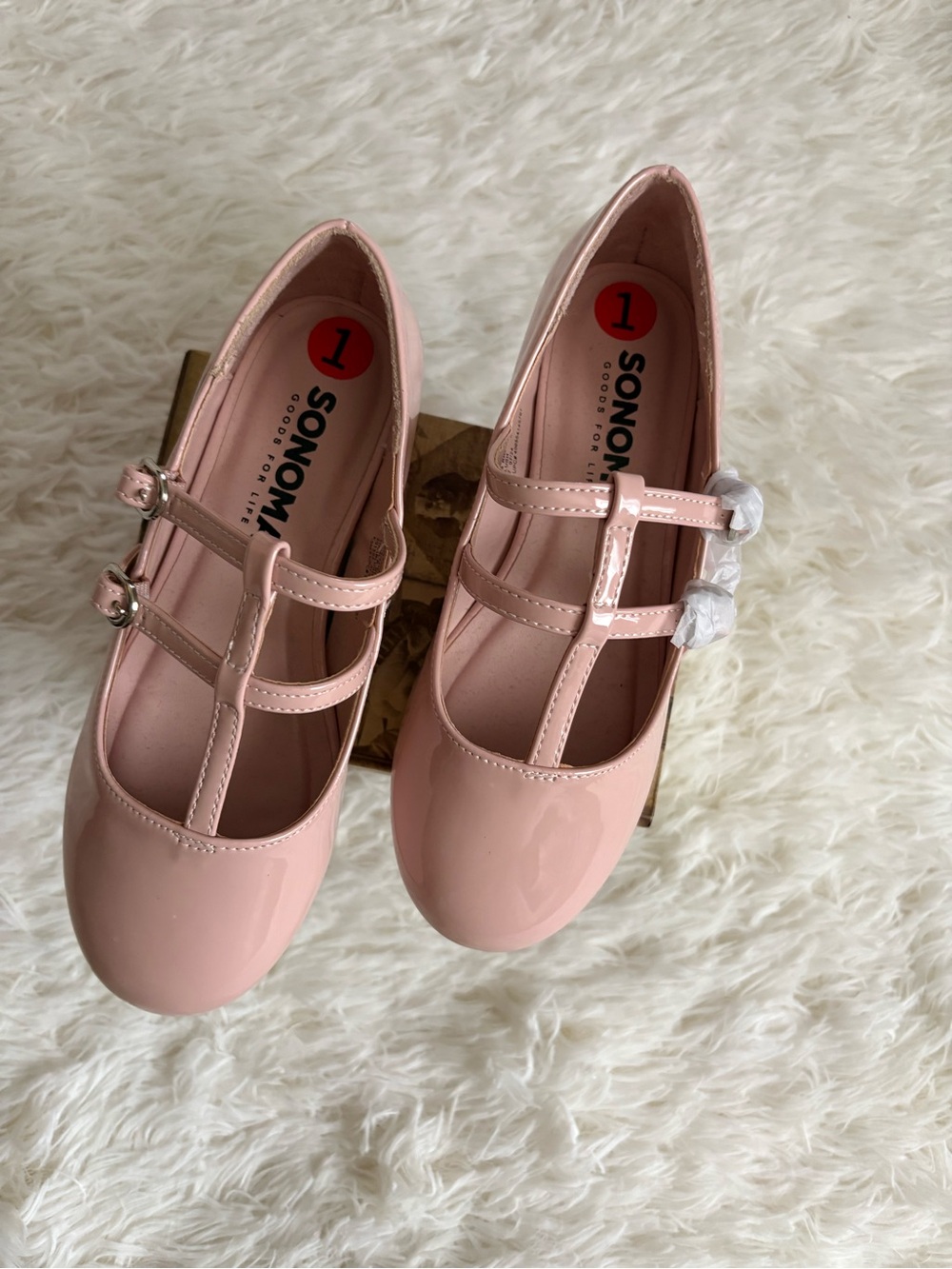 SONOMA Girls Blush Pink Patent T-Strap Dress Shoes